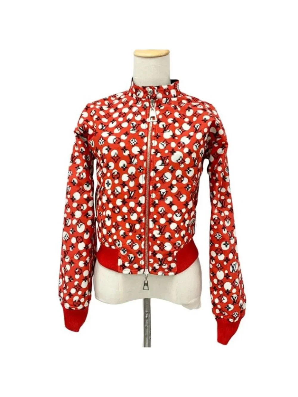 Louis Vuitton Black Red Yayoi Kusama Monogram Infinity Dot Jacket White